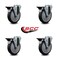 Service Caster 5'' Thermo Rubber Wheel Swivel Bolt Hole Caster Set with Posi Lock Brakes, 4PK SCC-BH20S514-TPRB-PLB-4 - alternate 5